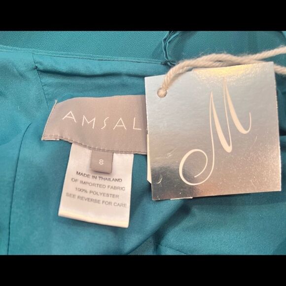 Amsale BRISA One Shoulder Scarf Maxi Gown Dress GB096F - Picture 5 of 6